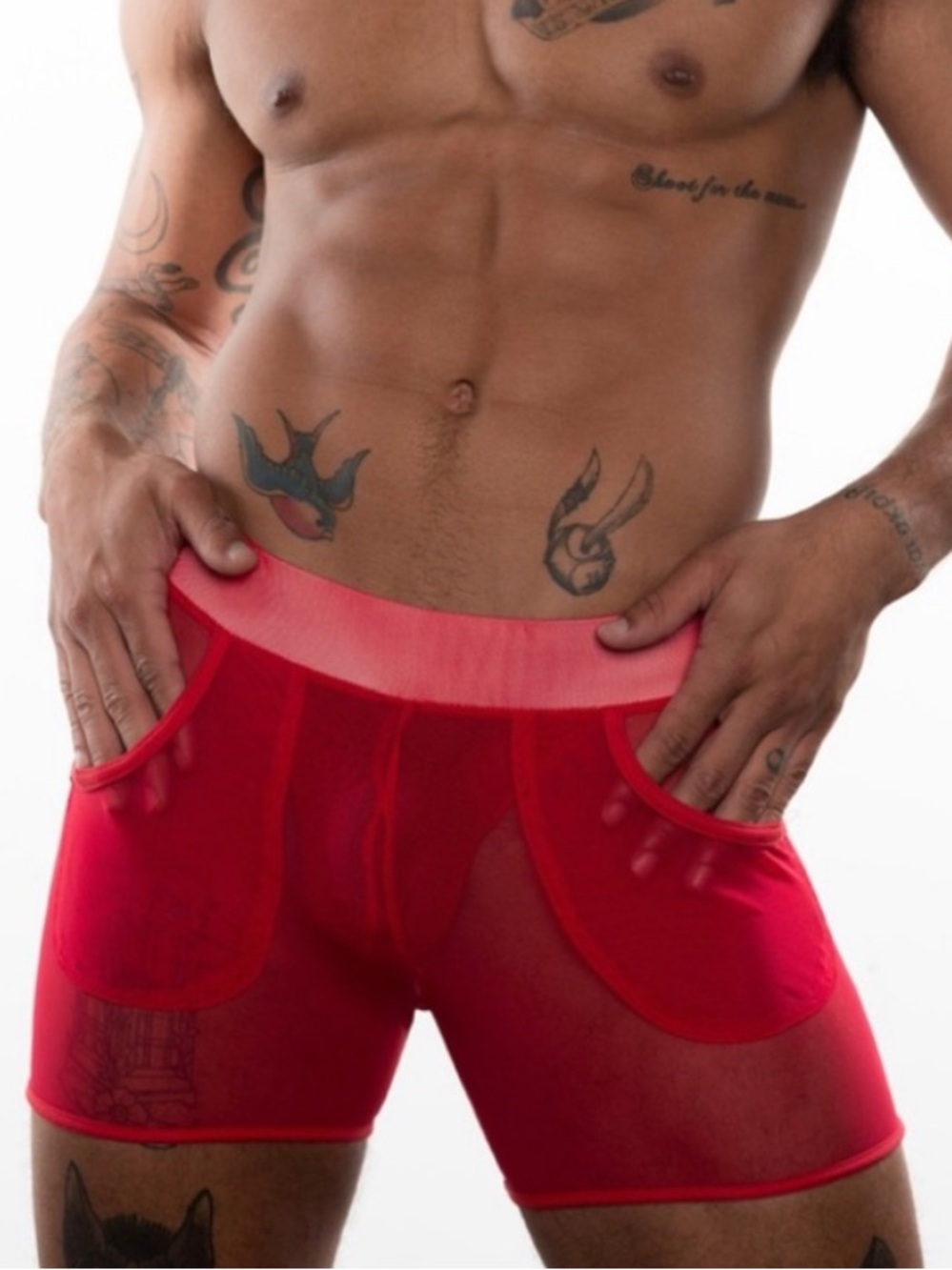 Go Softwear Hard Core Red XOXO Mesh Shorts